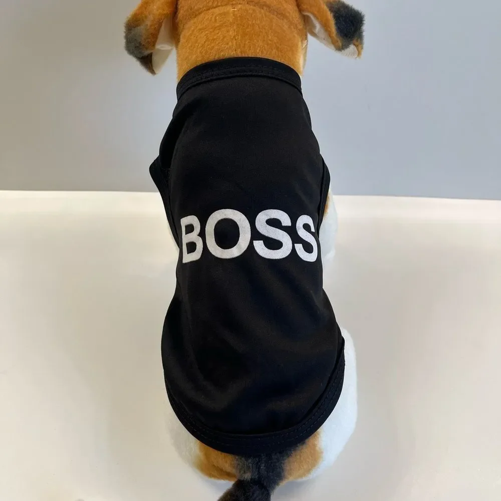 “Boss” Pet Shirt - All Sizes - Black - NWT